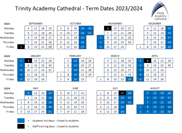 Term Dates - Trinity Academy Cathedral