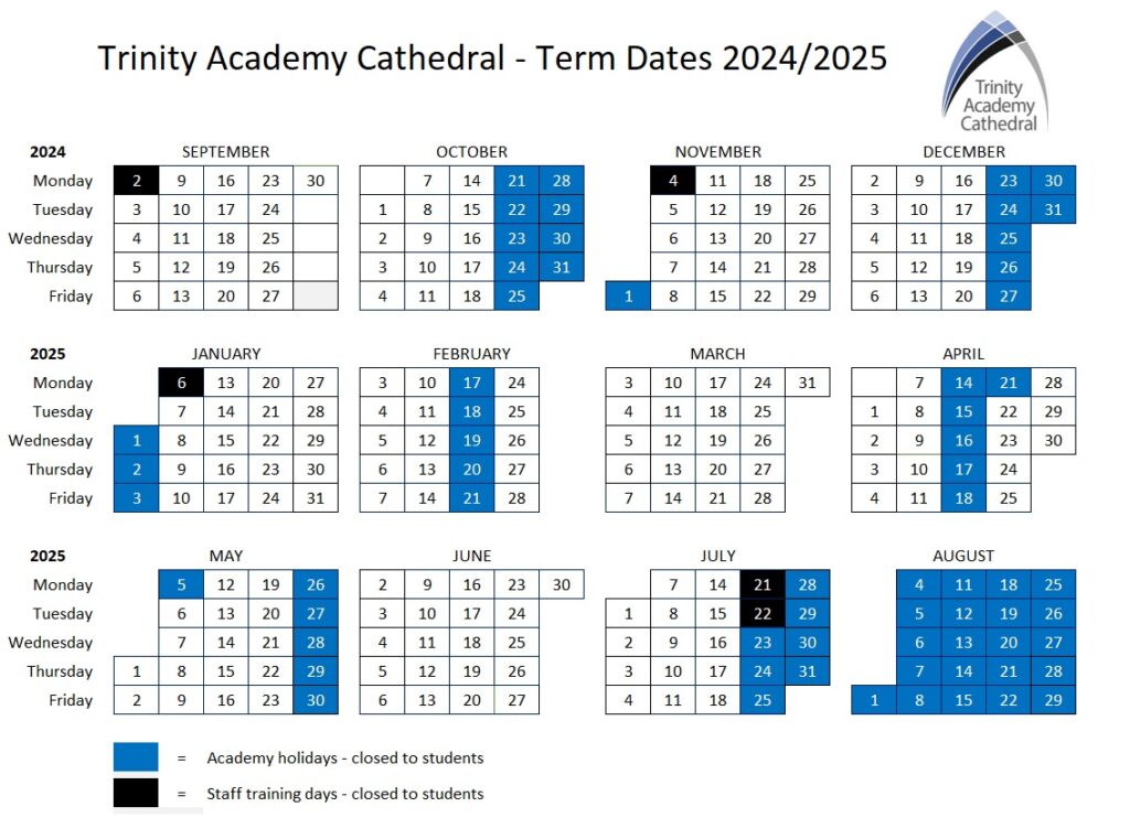 Term Dates Trinity Academy Cathedral